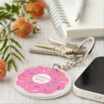 Pink Sprinkle Donut  Keychain<br><div class="desc">Cute keychain that looks like a big pink donut. Perfect gift for the donut lover! For more fun donut party decoration ideas see our Donut Party Collection.</div>