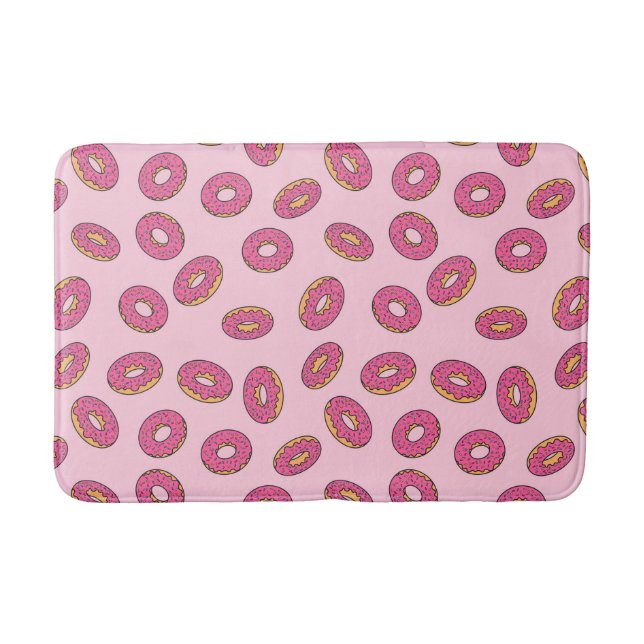 Pink Sprinkle Donut Pattern Bath Mat (Front)