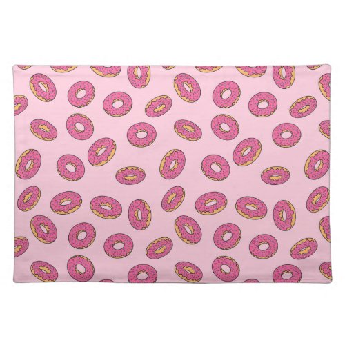 Pink Sprinkle Donut Pattern Cloth Placemat
