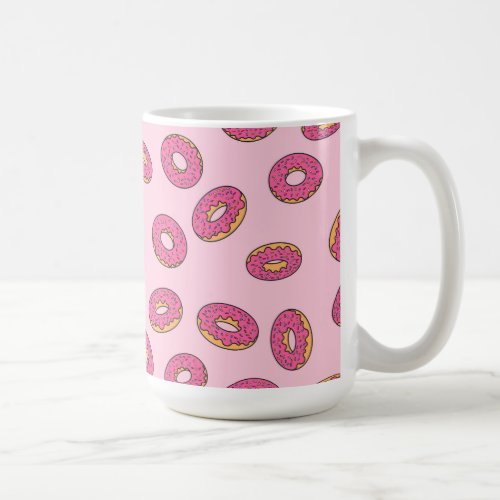 Pink Sprinkle Donut Pattern Coffee Mug