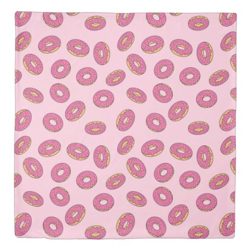 Pink Sprinkle Donut Pattern Duvet Cover