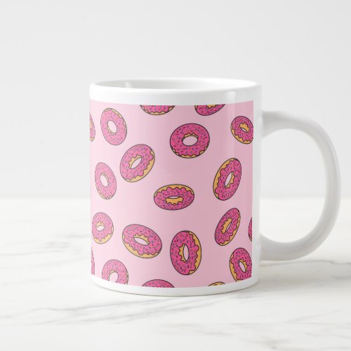 Pink Sprinkle Donut Pattern Giant Coffee Mug