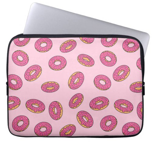Pink Sprinkle Donut Pattern Laptop Sleeve