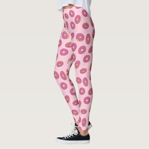 Pink Sprinkle Donut Pattern Leggings