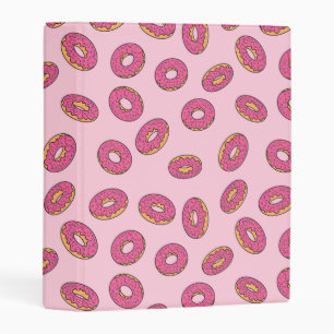 Pink Sprinkle Donut Pattern Mini Binder