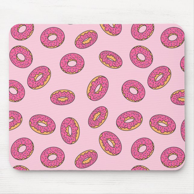 Pink Sprinkle Donut Pattern Mouse Pad (Front)