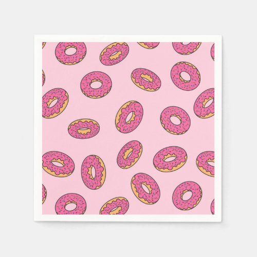 Pink Sprinkle Donut Pattern Napkins