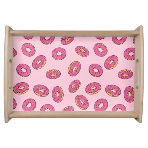 Pink Sprinkle Donut Pattern Serving Tray