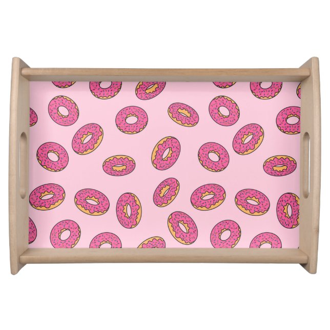 Pink Sprinkle Donut Pattern Serving Tray (Front)