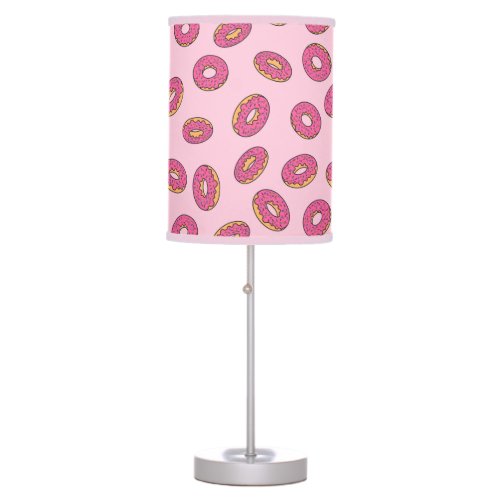 Pink Sprinkle Donut Pattern Table Lamp