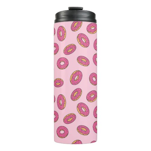 Pink Sprinkle Donut Pattern Thermal Tumbler