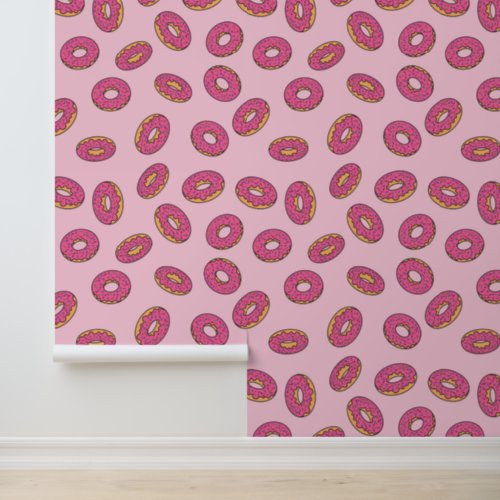 Pink Sprinkle Donut Pattern Wallpaper