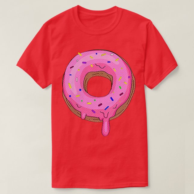 Pink Sprinkle Donut Pocket Doughnut Lovers Donuts  T-Shirt (Design Front)