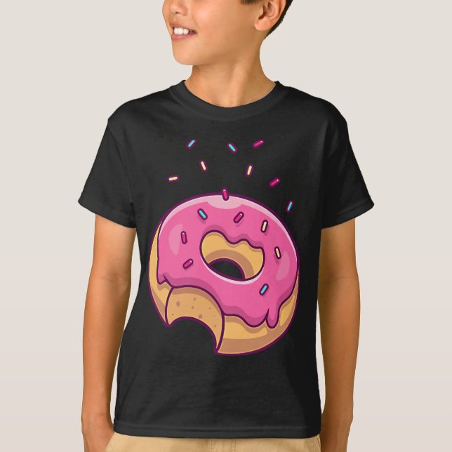 Pink Sprinkle Donut Pocket Doughnut Lovers T-Shirt (Front)