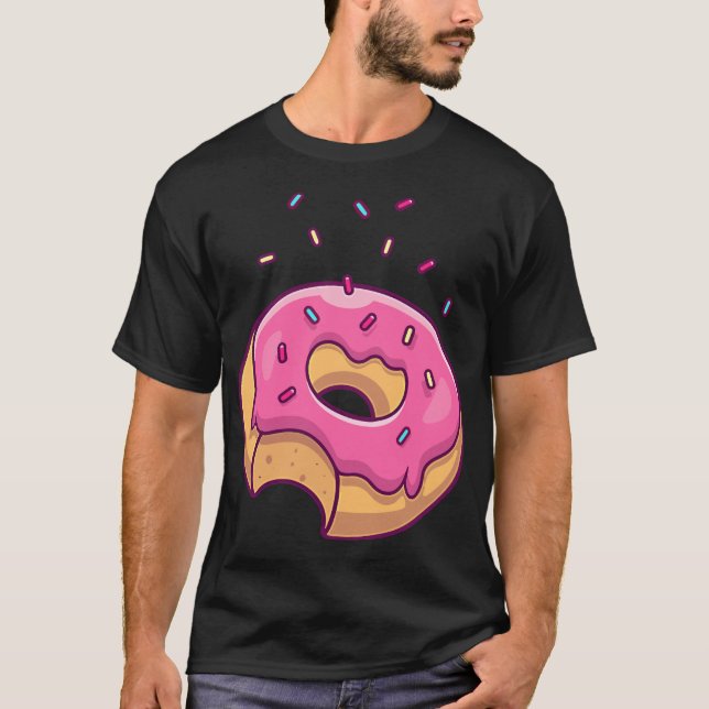 Pink Sprinkle Donut Pocket Doughnut Lovers T-Shirt (Front)