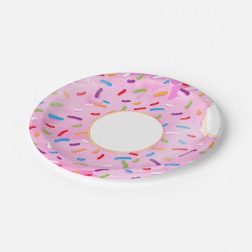 Pink Sprinkle Donut Pool Float Paper Plates Zazzle