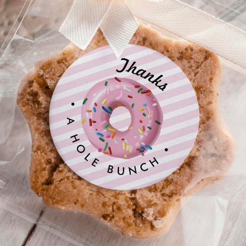 Pink Sprinkle Donut Thanks a Hole Bunch Classic Round Sticker
