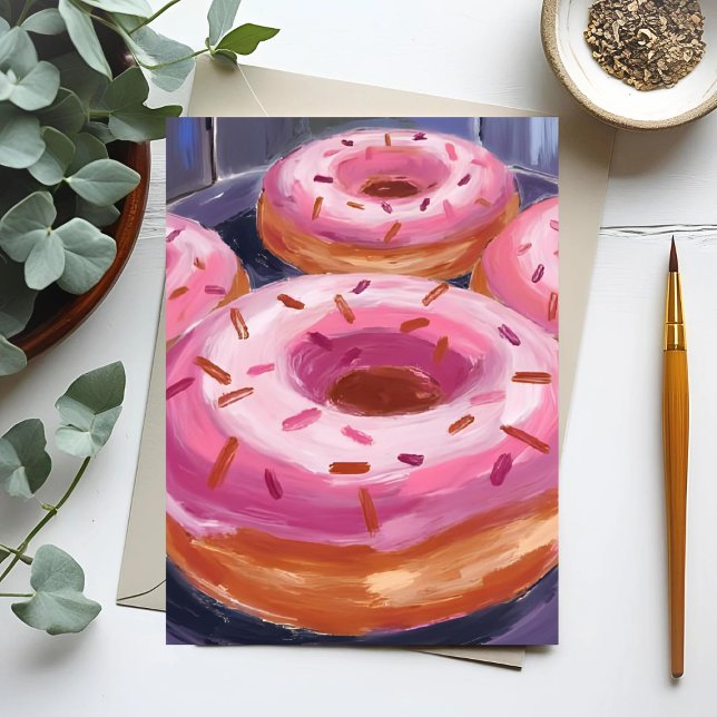 Pink Sprinkle Donuts Baking Pastry Postcard (Creator Uploaded)
