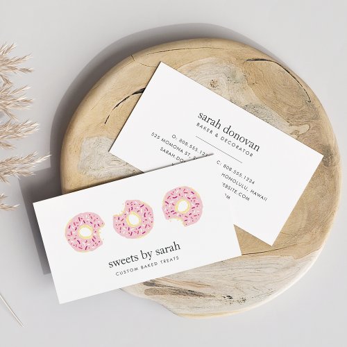 Pink Sprinkle Doughnut Business Card