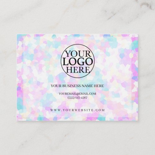 Pink Sprinkle Holographic Thank You Discount Busin Business Card