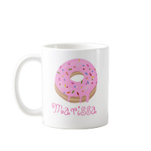 Pink Sprinkled Donut and Name Coffee