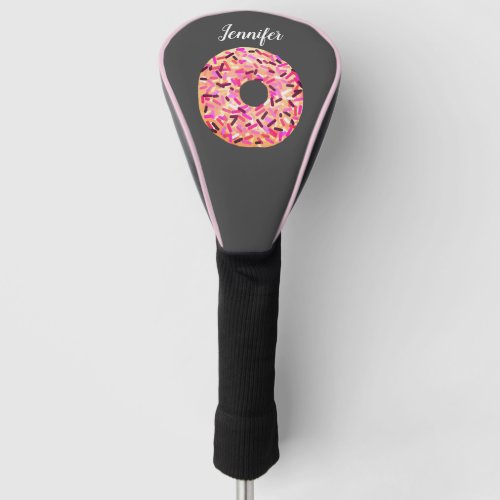 Pink Sprinkled Donut Girly Chic Custom Golf Head Cover