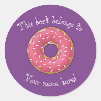 Pink Sprinkled Doughnut Bookplate