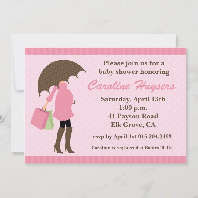 Pink Sprinkles Baby Shower Invitations (Front)