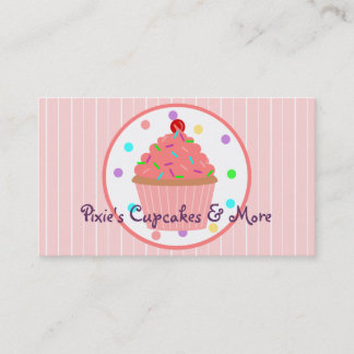 Pink Sprinkles Cupcake Baker or Kids Party Planner Business Card