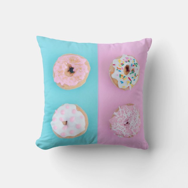 Pink Sprinkles Donut Pillow (Front)