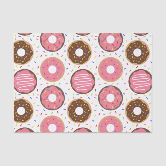 Pink Sprinkles Donuts Tissue Paper (Front)