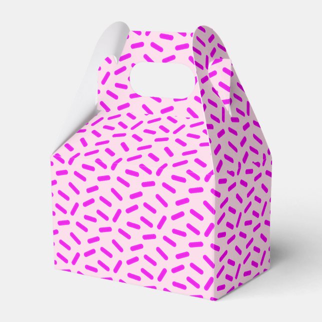 Pink Sprinkles Pattern Custom Favor Boxes (Front Side)