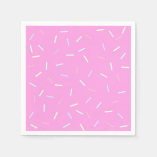 Pink Sprinkles Print Paper Bowl Napkins