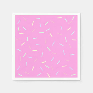 Pink Sprinkles Print Paper Bowl Napkins