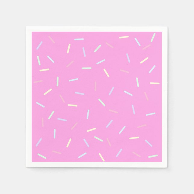 Pink Sprinkles Print Paper Bowl Napkins (Front)
