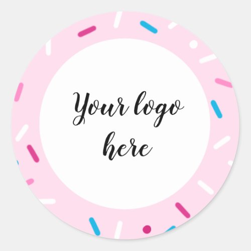 Pink Sprinkles Round Custom Sticker