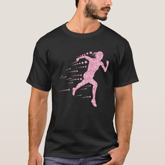 Pink Sprinterin  Endurance Fitness Slimming Overwe T-Shirt (Front)