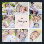 Pink Square Family Photo Collage Acrylic Wall Art<br><div class="desc">Display your families best memories with this modern and elegant eight photo collage acrylic wall art. Personalize with your favorite photos. This will also be perfect for as a wedding photo collage and baby photo collage.</div>