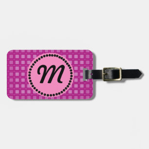 Pink Square Monogram Luggage Tag