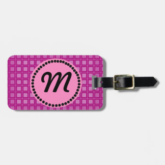 Pink Square Monogram Luggage Tag