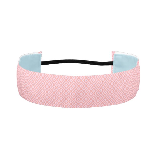 Pink Square Pattern Cute Retro Athletic Headband (Front)