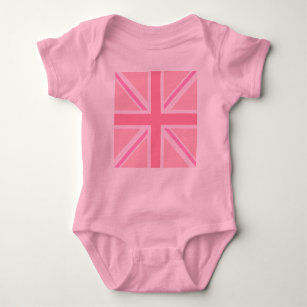 Pink Square Union Jack/Flag Baby Bodysuit