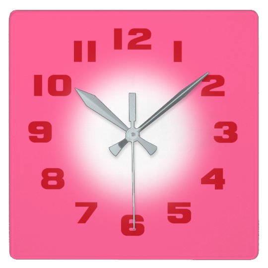 Pink Square Wall Clock