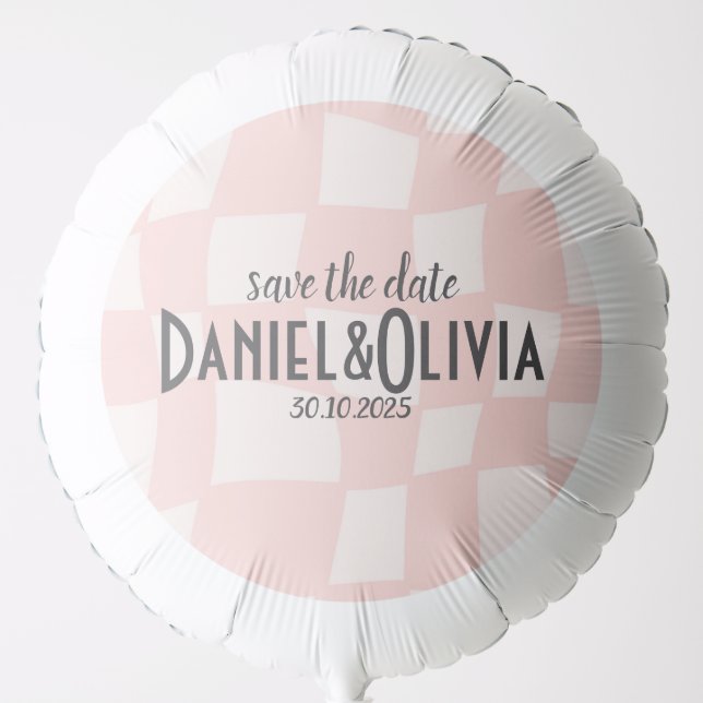 Pink Square Wedding Balloon (Front)