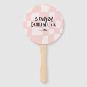 Pink Square Wedding Hand Fan