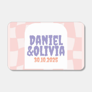 Pink Square Wedding Matchboxes