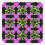 Pink Squared Design Square Sticker