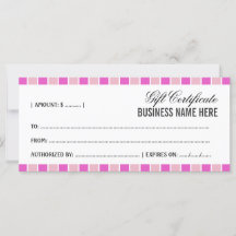 Pink Squares Gift Certificate