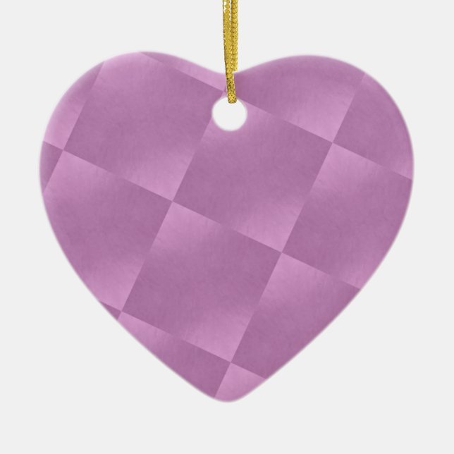 Pink Squares Heart Ornament (Front)