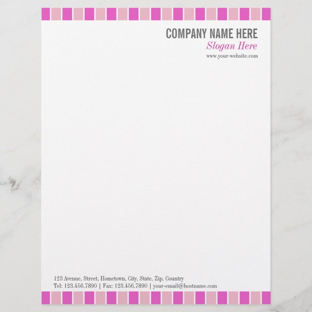 Pink Squares Letterhead (Front)